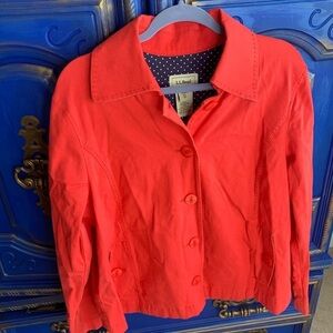 LL Bean Jacket Stretch Cotton Anchor Button Sz XL